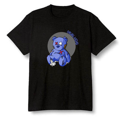 Pop Colour AJ1 Mid Hyper Royal - "Torn Teddy" Cruel Mind - Black Men T-shirt