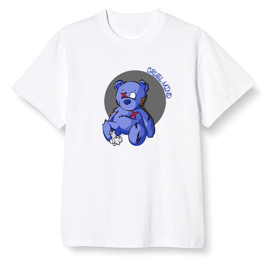 Pop Colour AJ1 Mid Hyper Royal - "Torn Teddy" Cruel Mind - White Men T-shirt