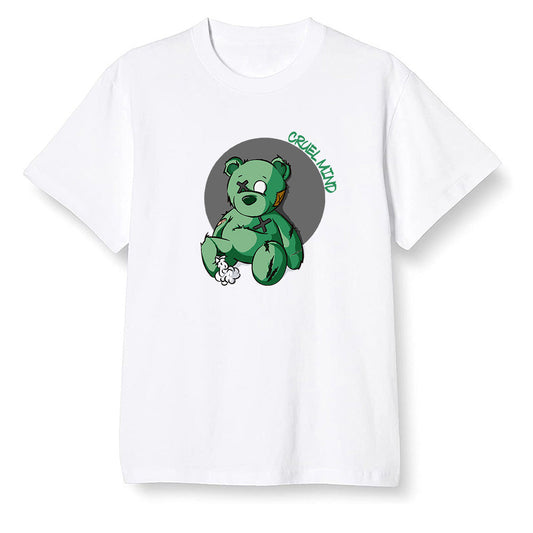 Pop Colour AJ1 Retro High OG Pine Green J10456 - "Torn Teddy" Cruel Mind - White Men T-shirt