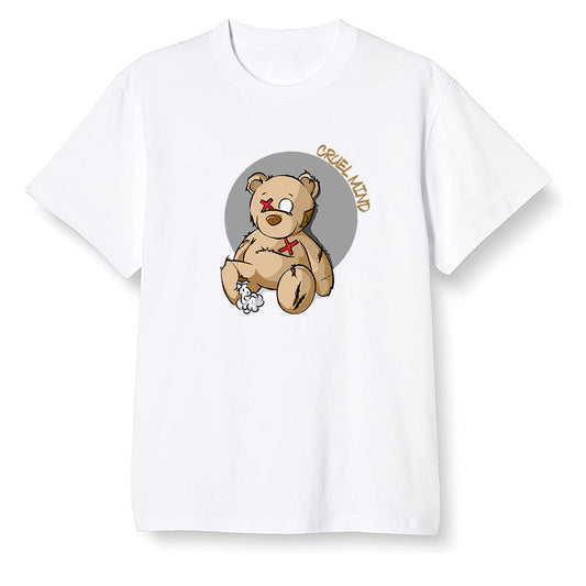 Pop Colour AJ1 Retro High OGetallic Gold - "Torn Teddy" Cruel Mind - White Men T-shirt