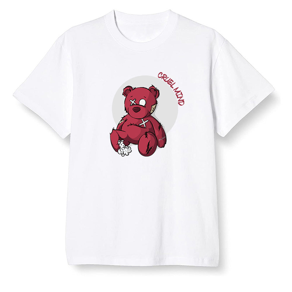Pop Colour AJ1 Retro High OG Chicago - "Torn Teddy" Cruel Mind - White Men T-shirt