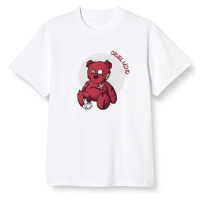 Pop Colour AJ1 Retro High OG Chicago - "Torn Teddy" Cruel Mind - White Men T-shirt