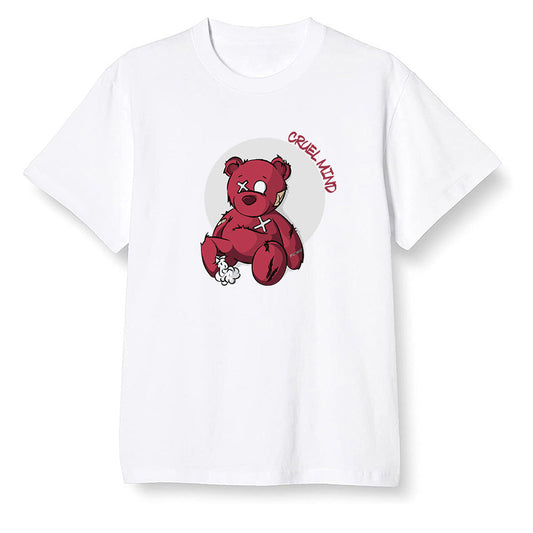 Pop Colour AJ1 Retro High OG Chicago - "Torn Teddy" Cruel Mind - White Men T-shirt
