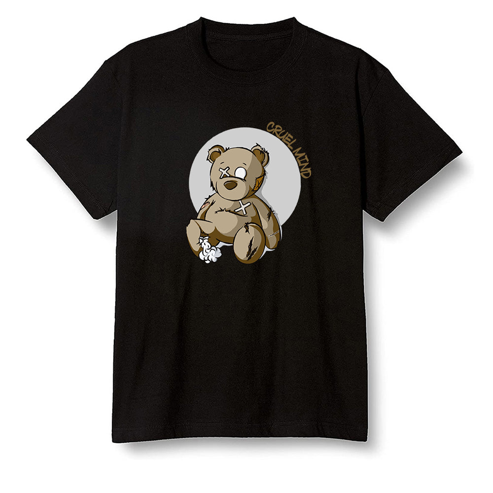 Pop Colour AJ1 Retro High Dark Mocha - "Torn Teddy" Cruel Mind - Black Men T-shirt