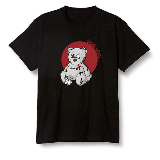 Pop Colour AJ1 Retro High OG Light Smoke Grey - "Torn Teddy" Cruel Mind - Black Men T-shirt