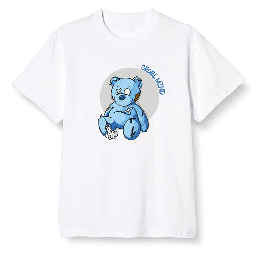 Pop Colour AJ1 Retro High OG University Blue - "Torn Teddy" Cruel Mind - White Men T-shirt