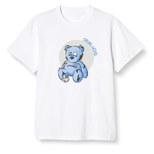 Pop Colour AJ1 Retro High OG Hyper Royal - "Torn Teddy" Cruel Mind - White Men T-shirt
