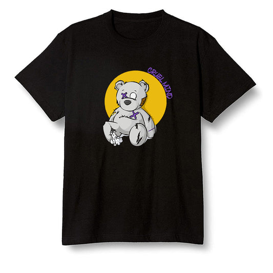 Pop Colour AJ1 Mid SE University Gold - "Torn Teddy" Cruel Mind - Black Men T-shirt