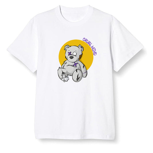 Pop Colour AJ1 Mid SE University Gold - "Torn Teddy" Cruel Mind - White Men T-shirt