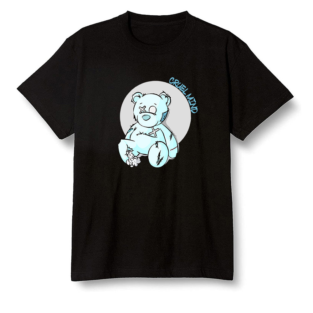 Pop Colour AJ1 NRG Joint Model - White - "Torn Teddy" Cruel Mind - Black Men T-shirt