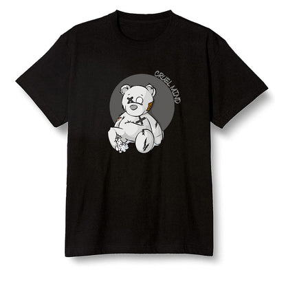 Pop Colour AJ1 High OG Silver TOE - "Torn Teddy" Cruel Mind - Black Men T-shirt