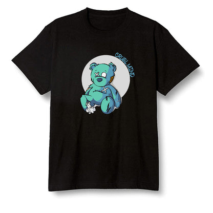 Pop Colour AJ1 High OG TIE DYE - "Torn Teddy" Cruel Mind - Black Men T-shirt