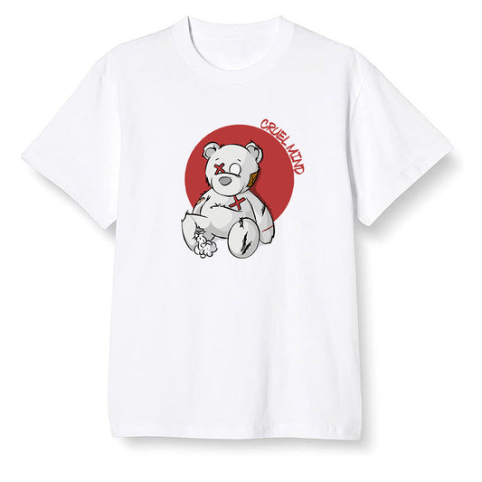 Pop Colour AJ1 High OG Satin Snake Chicago - "Torn Teddy" Cruel Mind - White Men T-shirt