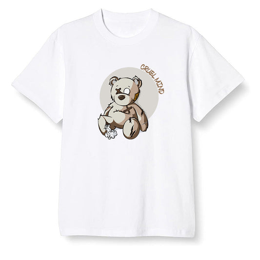 Pop Colour AJ1 High OG TS SP Travis Scott - Mocha - "Torn Teddy" Cruel Mind - White Men T-shirt