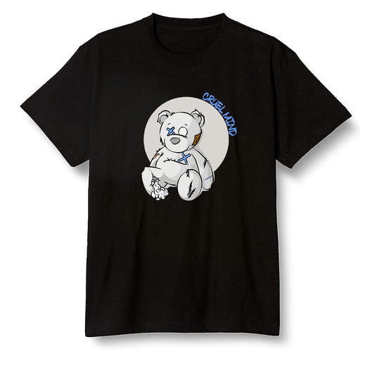 Pop Colour AJ1 High OG Wolf Grey/Sail/Photon Dust/White - "Torn Teddy" Cruel Mind - Black Men T-shirt