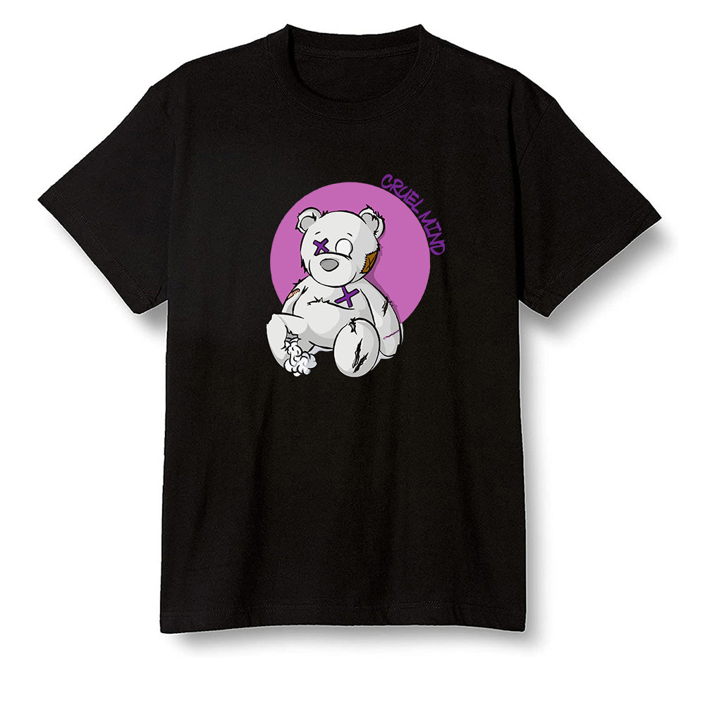 Pop Colour AJ1 Zoom Cmft Psg - "Torn Teddy" Cruel Mind - Black Men T-shirt