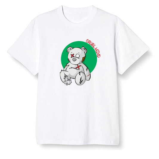 Pop Colour AJ1 High OG Lucky Green - "Torn Teddy" Cruel Mind - White Men T-shirt