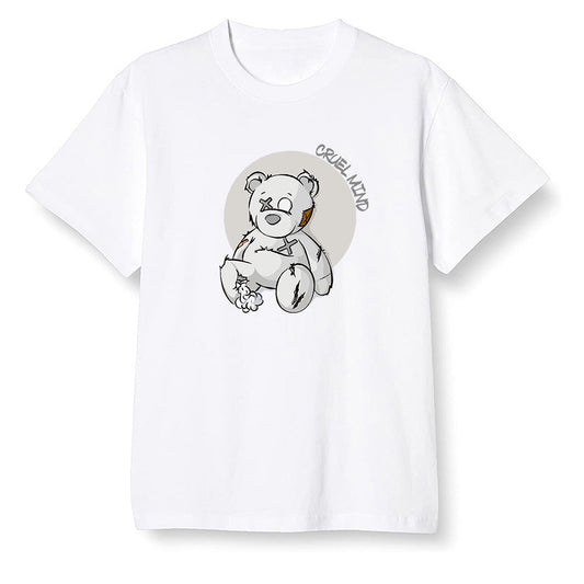 Pop Colour AJ1 Retro High OG CO Japan - Neutral Grey - "Torn Teddy" Cruel Mind - White Men T-shirt