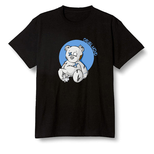 Pop Colour AJ1 High OG SP Fragment Design X Travis Scott - "Torn Teddy" Cruel Mind - Black Men T-shirt