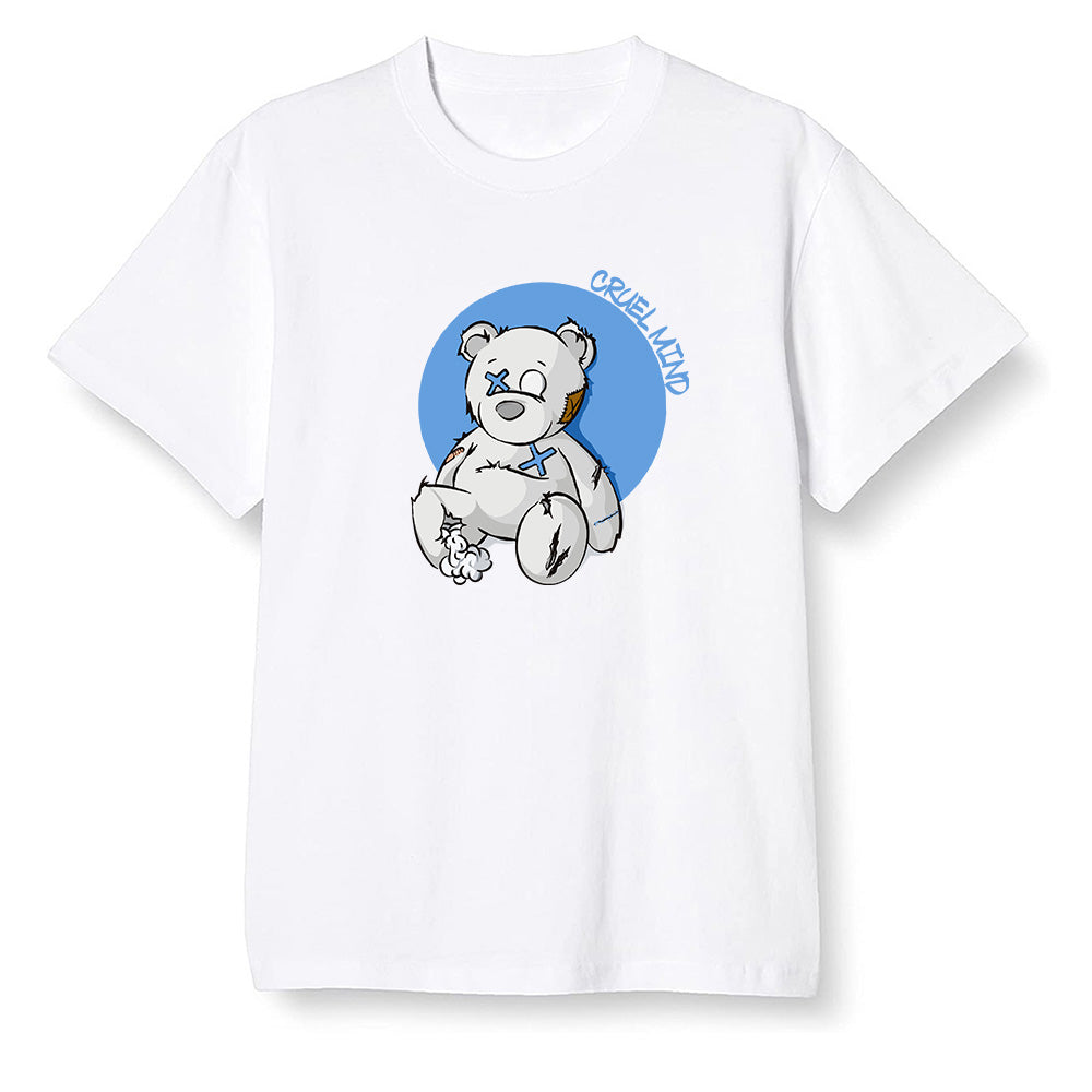 Pop Colour AJ1 High OG SP Fragment Design X Travis Scott - "Torn Teddy" Cruel Mind - White Men T-shirt