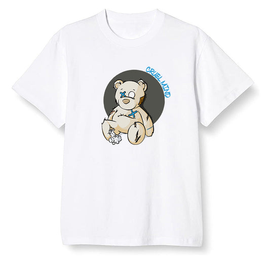 Pop Colour AJ1 Low Travis Scott X Fragment - "Torn Teddy" Cruel Mind - White Men T-shirt
