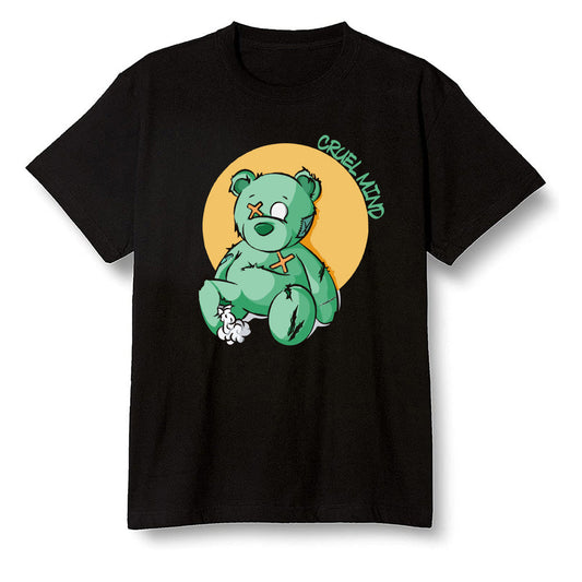 Pop Colour AJ13 Retro 'Lucky Green' - "Torn Teddy" Cruel Mind - Black Men T-shirt