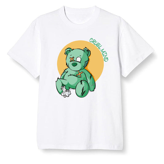Pop Colour AJ13 Retro 'Lucky Green' - "Torn Teddy" Cruel Mind - White Men T-shirt