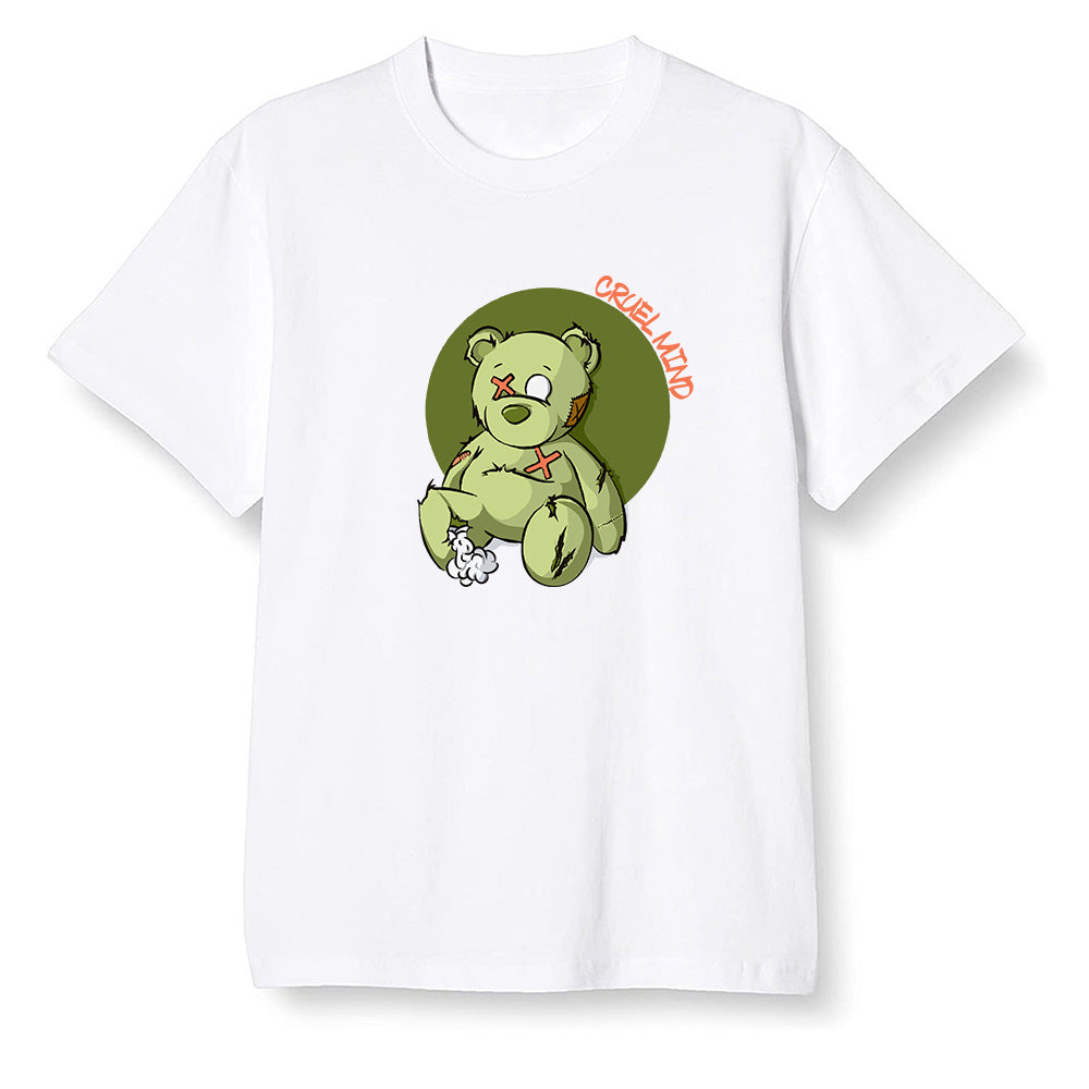 Pop Colour AJ6 Retro SP Travis Scott - Medium Olive - "Torn Teddy" Cruel Mind - White Men T-shirt
