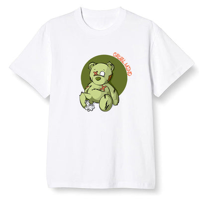 Pop Colour AJ6 Retro SP Travis Scott - Medium Olive - "Torn Teddy" Cruel Mind - White Men T-shirt