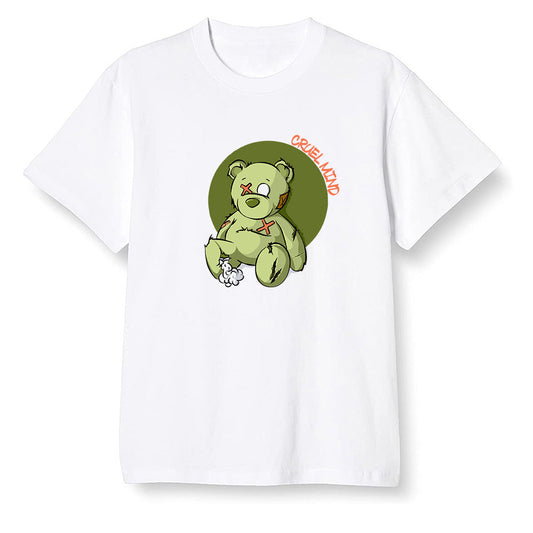 Pop Colour AJ6 Retro SP Travis Scott - Medium Olive - "Torn Teddy" Cruel Mind - White Men T-shirt