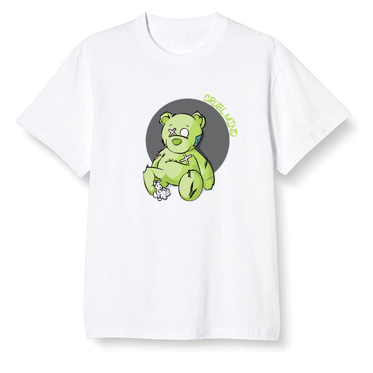 Pop Colour AJ6 Retro Electric Green - "Torn Teddy" Cruel Mind - White Men T-shirt