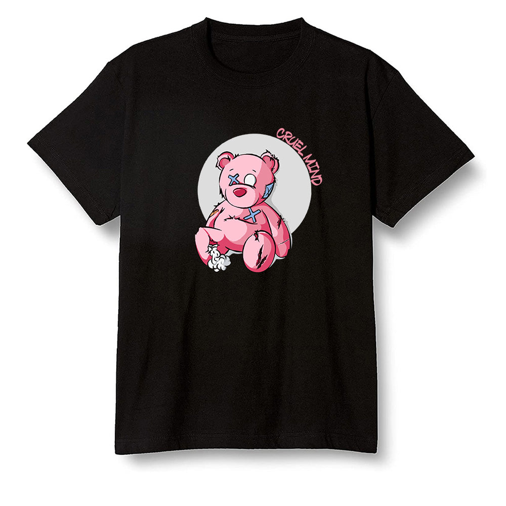 Pop Colour AJ6 Retro Hare - "Torn Teddy" Cruel Mind - Black Men T-shirt