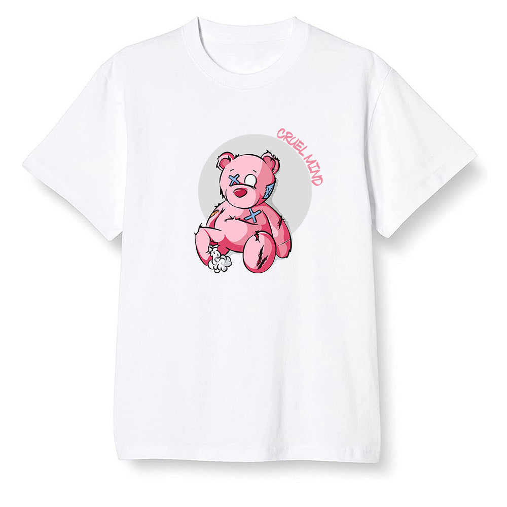 Pop Colour AJ6 Retro Hare - "Torn Teddy" Cruel Mind - White Men T-shirt