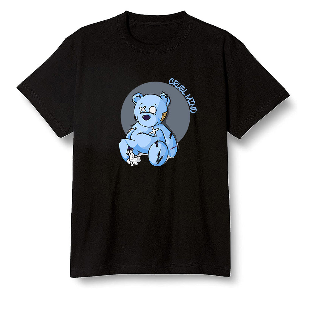 Pop Colour AJ6 UNC White - "Torn Teddy" Cruel Mind - Black Men T-shirt