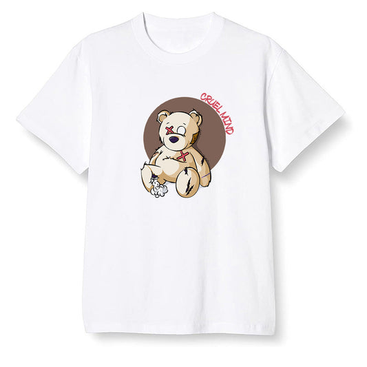 Pop Colour AJ6 Retro Quai 54 - Sail Gum - "Torn Teddy" Cruel Mind - White Men T-shirt