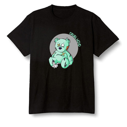 Pop Colour AJ6 Tiffany Blue - "Torn Teddy" Cruel Mind - Black Men T-shirt
