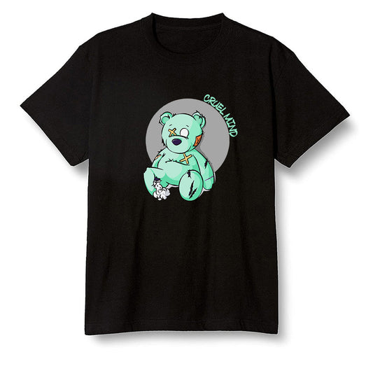 Pop Colour AJ6 Tiffany Blue - "Torn Teddy" Cruel Mind - Black Men T-shirt