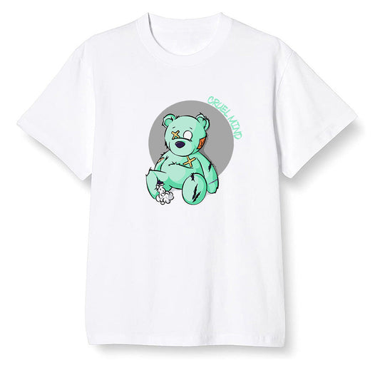Pop Colour AJ6 Tiffany Blue - "Torn Teddy" Cruel Mind - White Men T-shirt