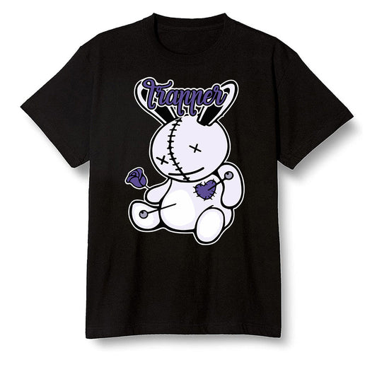 Pop Colour AJ1 High OG Court Purple - Trapper bear  - Black Men T-shirt