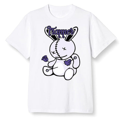 Pop Colour AJ1 High OG Court Purple - Trapper bear  - White Men T-shirt
