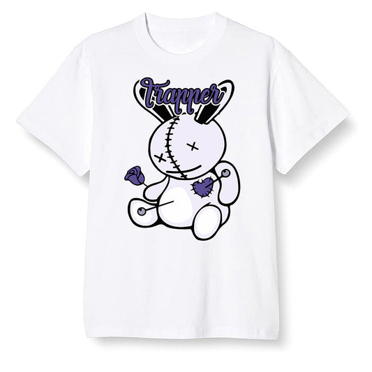 Pop Colour AJ1 High OG Court Purple - Trapper bear  - White Men T-shirt