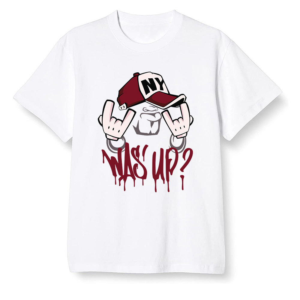 Pop Colour AJ1 Low Black Toe - Was up  - White Men T-shirt