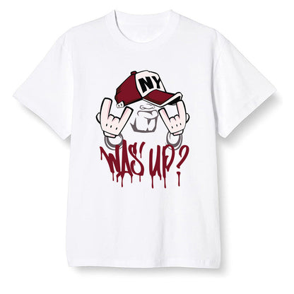 Pop Colour AJ1 Low Black Toe - Was up  - White Men T-shirt