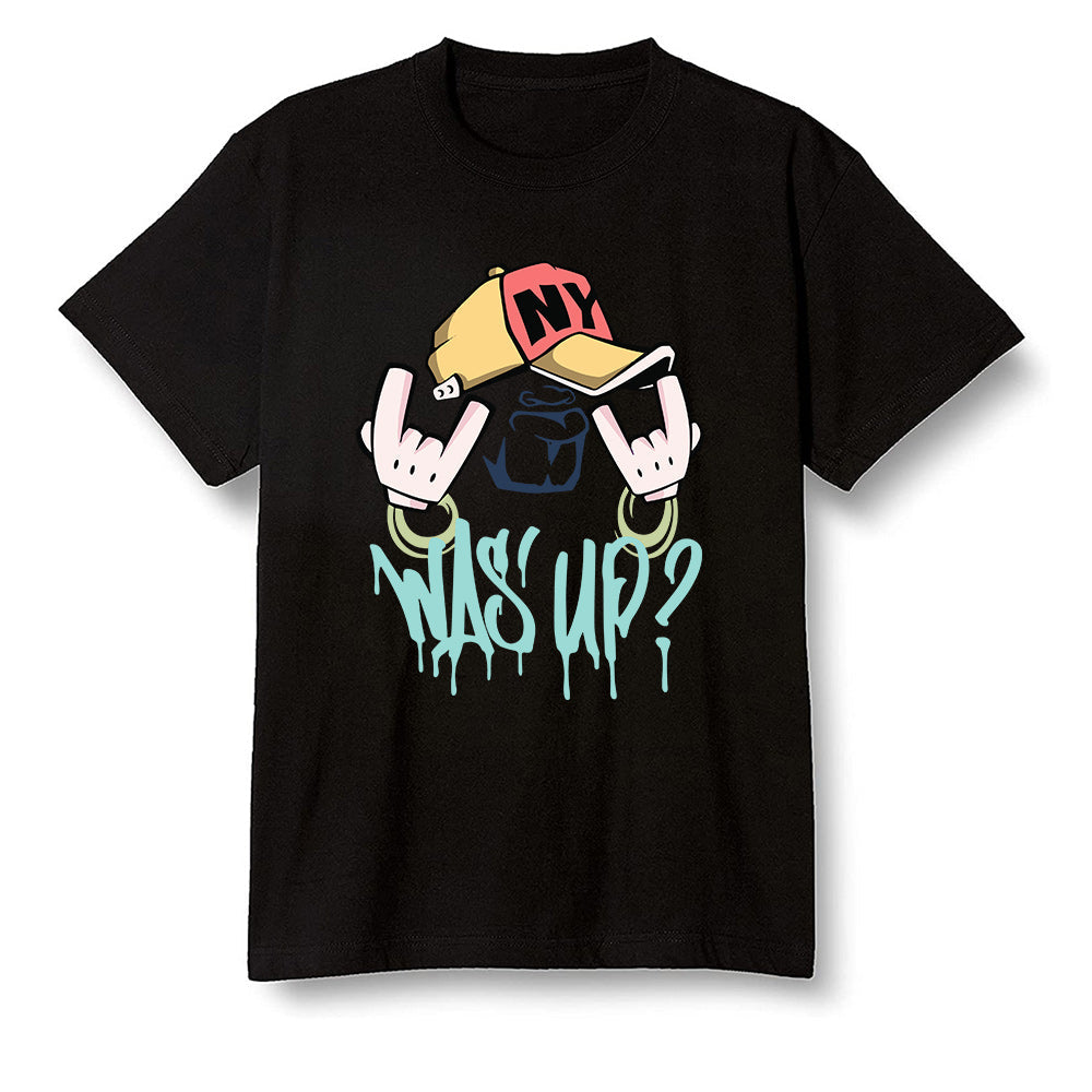 Pop Colour AJ1 Retro High OG Tokyo Bio Hack - Was up  - Black Men T-shirt