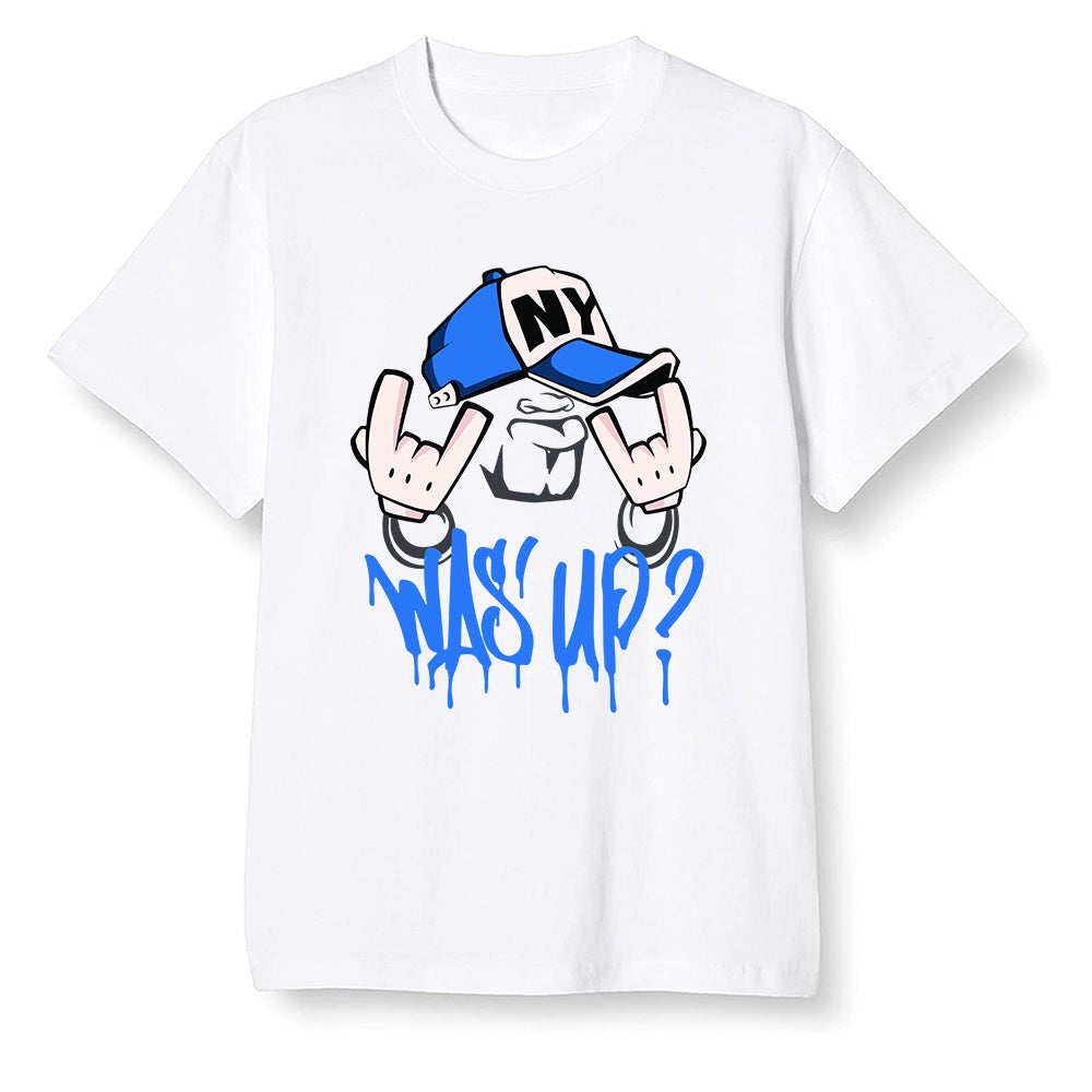 Pop Colour AJ13 Retro Black Royal - Was up - White Men T-shirt