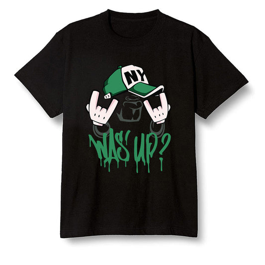 Pop Colour AJ13 Retro 'Lucky Green' - Was up - Black Men T-shirt
