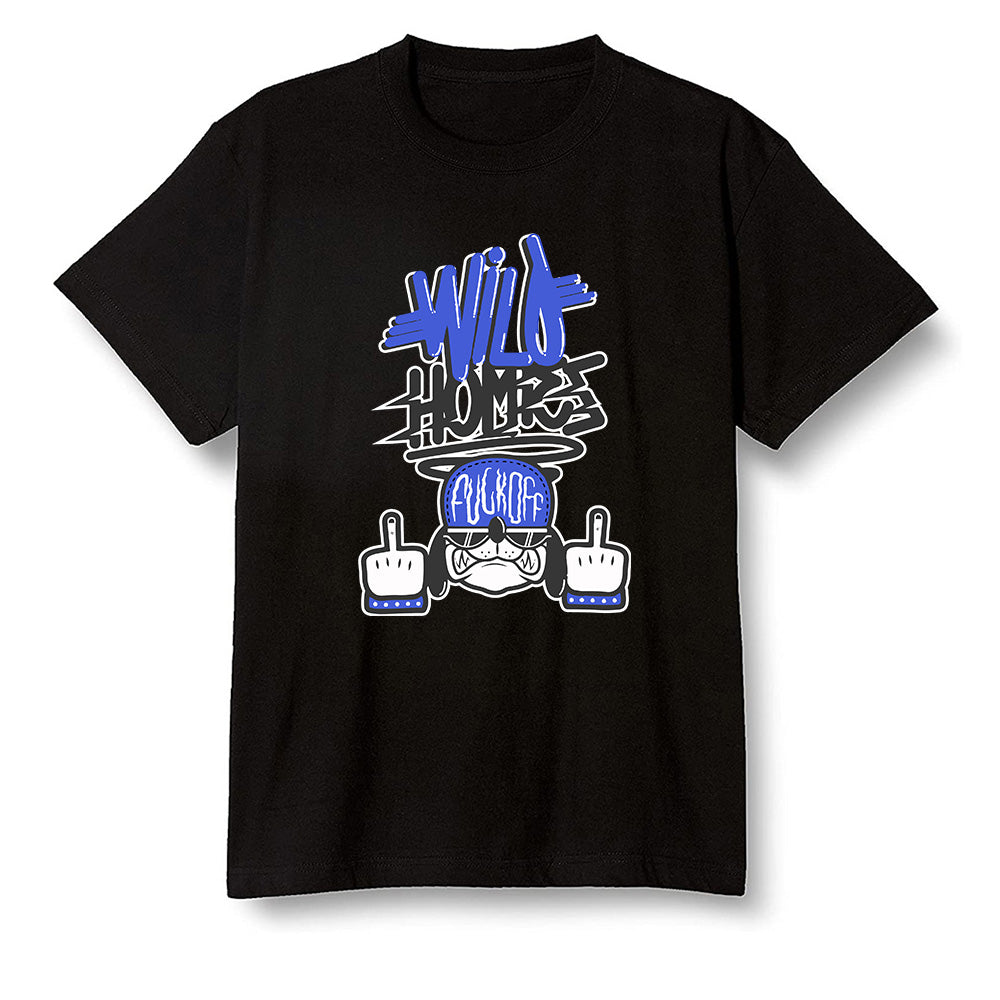 Pop Colour AJ1 Mid Hyper Royal - Wild Homies  - Black Men T-shirt