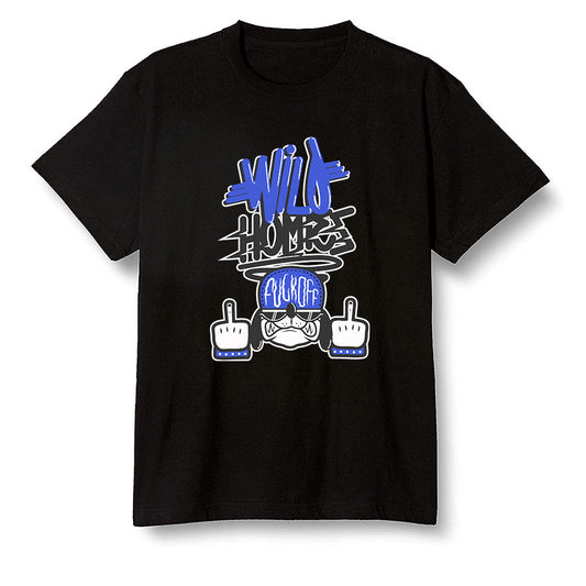 Pop Colour AJ1 Mid Hyper Royal - Wild Homies  - Black Men T-shirt