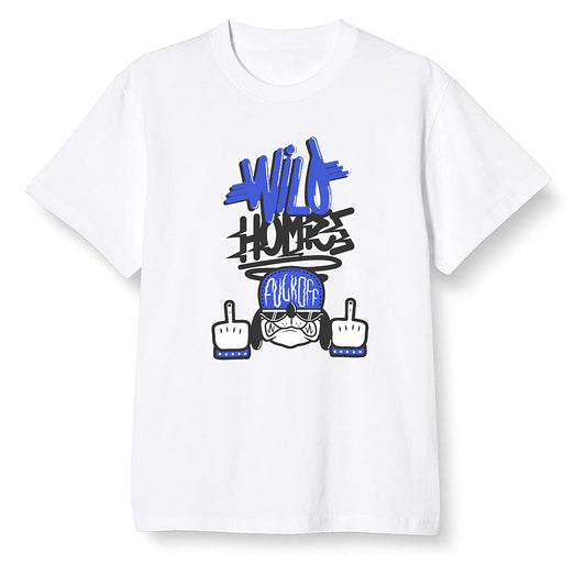 Pop Colour AJ1 Mid Hyper Royal - Wild Homies  - White Men T-shirt