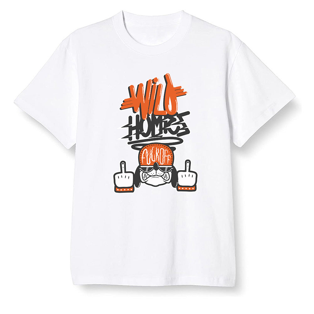 Pop Colour AJ1 Retro High OG Electro Orange - Wild Homies  - White Men T-shirt